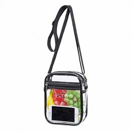 transparent PVC shoulder bag crossbody female jelly bag simple waterproof small square purse 01-SB-tmxfjy N9cg#