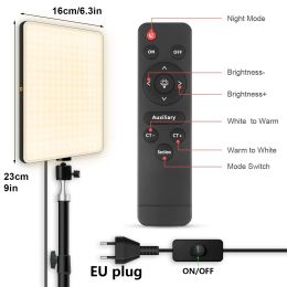 11" LED Video Light Panel EU Plug Bi-color 2700k-5700k Photography Lighting Live Stream Photo Studio Fill Lamp With Table Stand