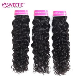 Wholesale 10A Brazilian Body Wave Straight Weft 3 4 Bundle Deal Deep Wave Kinky Curly Water Wave Virgin Human Hair Weave Bundles