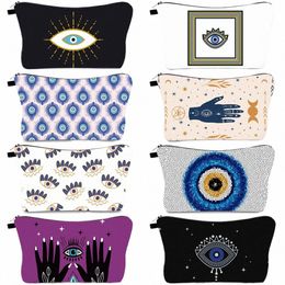 turkish Blue Evil Eye Portable Women Travel Storage Bag Small Toiletry Organiser Cosmetic Bag Waterproof Female Lucky Makeup Bag W54N#