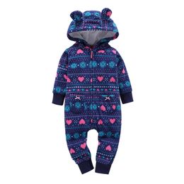 2023 Spring Autumn Warm Fleece Baby Rompers Xmas Infant Costume Animal Overall baby jumpsuits Toddler Sleepwear Pyjamas