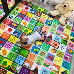 Doubel Sided Baby Play Mat 180x120cm Kids Rug Educational Toys for Children Soft Floor Toddler Crawling Carpet Game Activity Gym