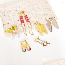 Dangle Chandelier Earrings Luxukisskids Summer Vibe Surfboard Casual Jewellery On Ears Designer Drop Pendients For Woman Trendy Geome Dhdbt