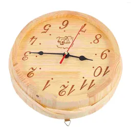 Wall Clocks Sauna Wooden Clock Silent Room Decorate Decorative Timer Equipment Hanging