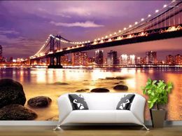 Wallpapers Custom Po Bustling Night Scene Mural Wallpaper 3d Background Walls