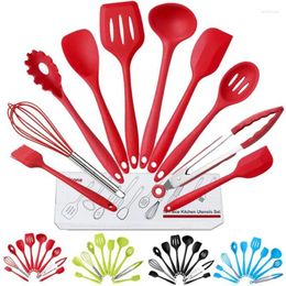 Flatware Sets 10Pcs/Set Silicone Kitchenware Non-stick Pot Suit Kitchen Tools And Baking Utensils Set