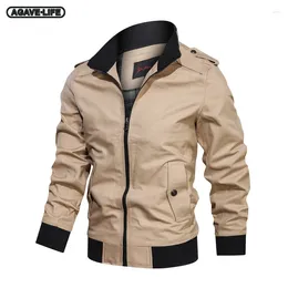 Men's Jackets High Quality Outdoor Men Clothing Fashion Cargo Jacket Male Slim Stand Collar Solid Color Tooling Coat Casual Tops