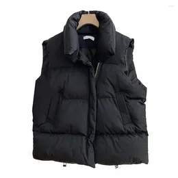 Women's Vests Women Vest Coat Stylish Winter With Stand Collar Zipper Placket Pockets Solid Colour Sleeveless For Autumn Added