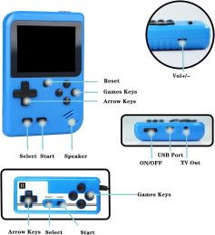 Portable game console For Retro Handheld Game Console Built-in 400 FC Games with Portable Case LCD Screen Video Game Player AV