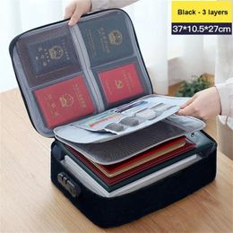 Storage Bags Document Bag Multi-layer Large Capacity File Password Briefcase Organise Pouch Accessories Supplies