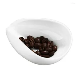 Cups Saucers Coffee Dosing Tray Beans And Tea Accessory Ceramic Scoop Cup With Non-Slip Base For Weighing El