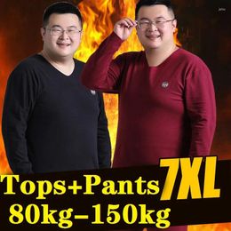 Men's Thermal Underwear Long Johns Largo Men Sets Oversized Clothes For Clothing Thermo Set Thin Fleece Big Size