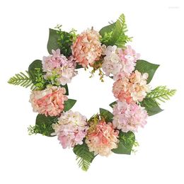 Decorative Flowers Hydrangea Wreath Spring Flower Artificial For Front Door Wedding Decorations Wall Decor