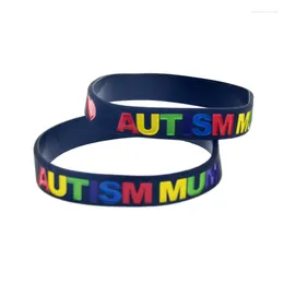 Bangle 50 Pcs Love Autism Mum Silicone Wristband Women Black And White