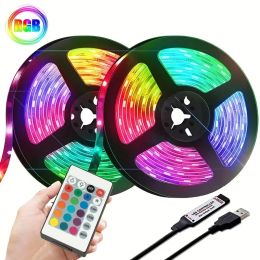 LED Strip Lights RGB 2835 Infrared Remote Control Flexible Tape Lamp 5V USB TV PC Screen DIY Backlight Home Atmosphere Light