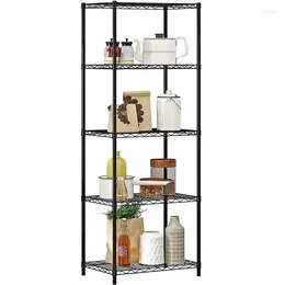 Kitchen Storage 5-Tier Wire Shelving Unit 21.7"L X 11.8"W 59.1"H Black Organiser Accessories