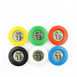 Temperature Instruments Wholesale Mini Round Lcd Digital Thermometer Hygrometer Fridge Zer Tester Humidity Meter Detector Home Measu Dhbih