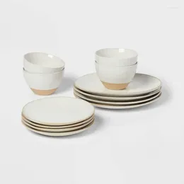 Dinnerware Sets Artisan Craftsmanship: 12-piece Stoare Set White