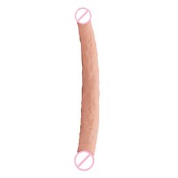 Nxy Dildos Dongs 29cm Soft Skin Feel Double Headed Penis Sex Toys Flexible Glans Phallus Erotic Dick for Women Masturbation 240330