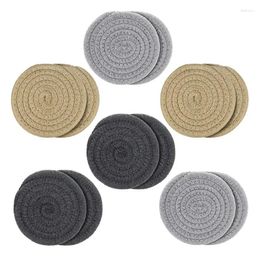 Table Mats Retail Braided Cup Handmade Cotton Drink Coasters Heat-Resistant For Kitchen Dining Use (12 Pcs)