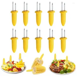 Tools Stainless Steel Corn Forks Skewer Small BBQ Camping Holders Heat-resistant Kitchen Accessories Outdoor Barbecue Tool