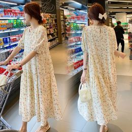 Maternity Woman Dress Pregnancy Dresses Mama Clothes Wear Floral Loose Pregnant Womens Long Clothing Fashion Gowns M-2XL 240319