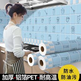 Window Stickers Wallpaper Self-Adhesive Kitchen Aluminium Foil Fireproof Countertops Cabinets Stoves Wall Protection Film