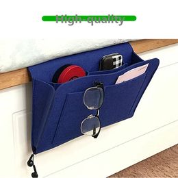 2pcs Home Felt Bedside Storage Organiser Hanging Caddy Bed Holder Pocket Sofa Pockets Book bag 240319