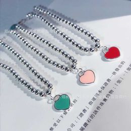 Designer TFF Buddha Pearl Peach Heart Pendant Bracelet Tri Colour Oil Dropping Enamel Love
