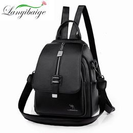 Women Backpack Designer high quality Leather Bag Fashion School Bags Multifunction Large Capacity Travel Backpacks mochila 240323