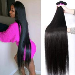 Straight Bundles Weave Extensions Human Hair 18 20 22 inch Brazilian Natural Straight Hair Bundles Weft Natural Black For Woman