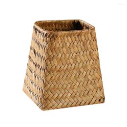 Vases Braided Vase Pen Holder Brush Storage Basket Organizer European-style Flower Seaweed Sundries Desktop Hamper