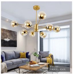 Modern Nordic Magic Beans E27 Black Gold LED Living Room Chandelier Lighting For Bedroom Dine Room Study Home Lamps Indoor Light