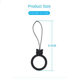 Fashionable Cat Silicone Phone Lanyard Strap Hanging Chain Ring Cord Wrist Strap Cell Phone Holder Rope Mobile Keychain Colours