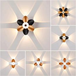 Modern LED Indoor Wall Lights Decor Lamps for Stairs Aisle Bedside Background Wall Lamps Lotus Shaped Lighting