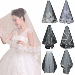 bridal Veil Women's Tulle Simple Elegant Bachelorette Party Lace Edge Wedding Veil With Comb for Wedding Party f4YB#