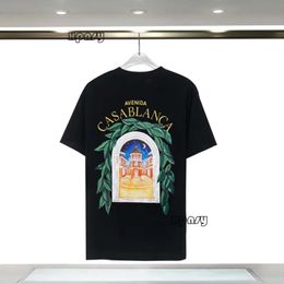 T Shirt Casablancas Man Men Designer T Shirts Spring Summer New Style Starry Castle Short Sleeve Men T-shirts Tennis Club Casablanc Shirt 666