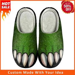 Slippers Animal PAWS Print Design Home Cotton Custom Mens Womens Sandals Plush Casual Keep Warm Shoes Thermal Slippe