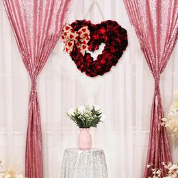 Decorative Flowers Elegant Valentine Day Garland Romantic Heart Shaped Wreaths For Valentine's Home Decor Love Valentines Front