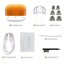 Rechargeable Hearing Aid High Power Invisible Hearing Loss Digital Sound Amplifier Adjustable Tone For Elderly Deaf Audifonos