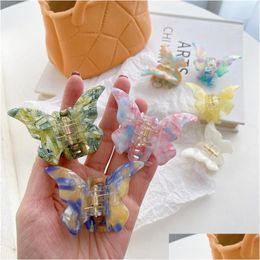 Clamps Women Dazzle Colour Butterfly Hair Colour Mixture Acetic Acid Claws Clips European Lady Bath Ponytail Animals Hairpin Dhgarden Dhb09