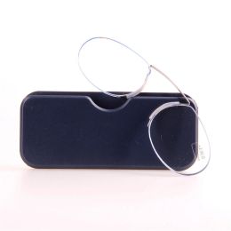 KLASSNUM Mini Portable Nose Clip Reading Glasses Men Women Wallet Reader TR High Quality Reading Glasses with Case +1.0 To +3.5