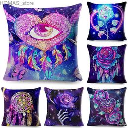 Pillow Fantasy Dream Catcher Series Decorative case Bohemian watercolor cushion cover Sofa office seat Home decor Y240401