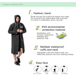 Paracord Unisex Raincoat Waterproof Rain Coat Long Poncho Women Men Outdoor Raincoat EVA Cloth With Hat Camping Rainwear Suit 1PC