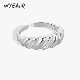 Cluster Rings WYEAIIR Mini Cute Cowhorn Bag Thread 925 Sterling Silver Resizable Opening Ring For Women Luxury Jewelry