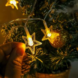 1.5M LED Snowflake Light String Christmas Battery Powered Fairy Lighting Outdoor Garden Garland Home Party New Year Decoration