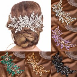 luxury Gold Sier Colour Women Hair Combs Wedding Bridal Hair Accories For Women Crystal Rhineste Head Jewellery J78P#