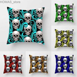 Pillow Colourful Octopus Skull case Decorative Printed Square Car Sofa Fashion Cushion Cover 45*45cm Home Decoration Y240401