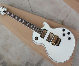 Whole White Electric Guitar with Rosewood Neck Golden Hardware Floyd Rose Black Required Offering Customised Services7247521