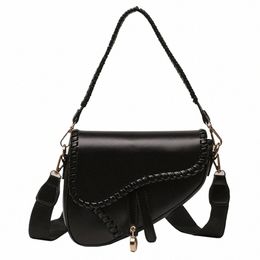 pu Leather Small Handbag Two Straps Women Solid Colour Shoulder Bag Waterproof Saddle Shoulder Bag Large Capacity Travel Bags a8ZM#
